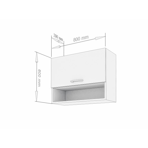 Küchenzeilen Hängeschrank  Weißlack O80 cm "Lux" (3002) , küche, KCHENZEILE, KCHENBLOCK, WINKELKCHE